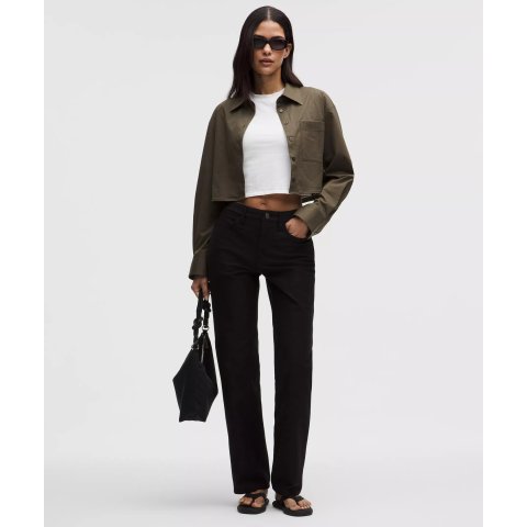 lululemon 女款织物短款长袖衬衫