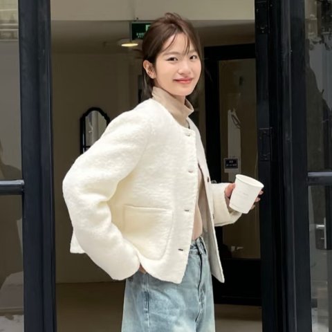Sherpa短款开衫外套