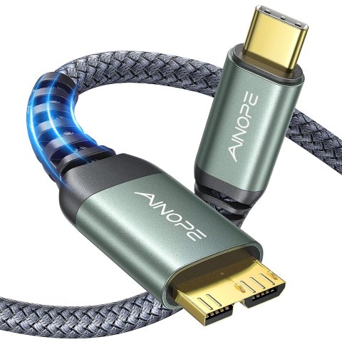 Micro B转USB C数据线 0.5米 10Gbps 尼龙编织