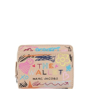 Marc Jacobs The Punk Scribble Mini Compact 米色钱包