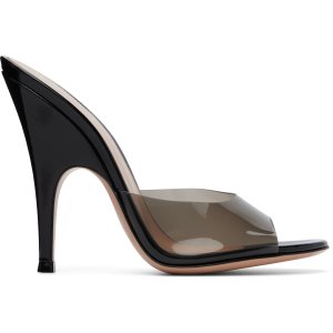 ssense Gianvito Rossi Sofia 黑色穆勒跟凉鞋