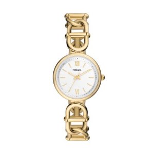 Fossil Carlie 三针金色不锈钢女表