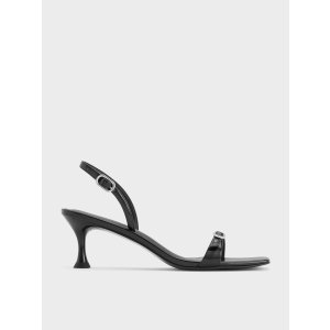 Charles & Keith 扣带露跟小猫跟鞋