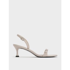 Charles & Keith 搭扣露跟猫跟鞋