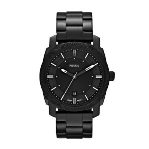 Fossil Machine 黑色不锈钢男表