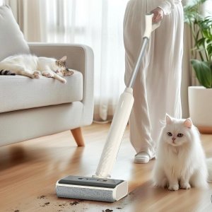 闪促仅€99.99（原€299.99）“懒人清洁神器” Lefant LS100 吸拖一体机 保洁无盲区！