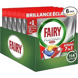 Fairy史低€0.15/块！4件额外95折！7合1洗碗机块*114