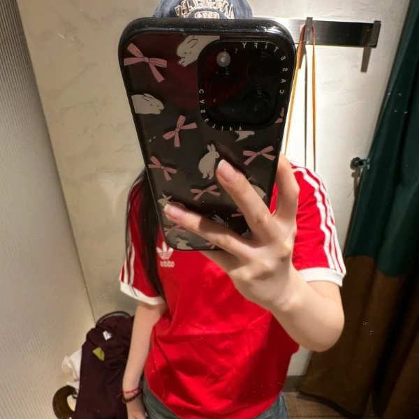 复古红色短袖