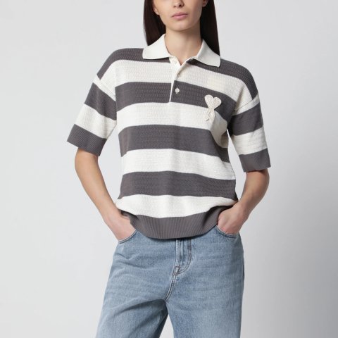 Ami Paris AMI 条纹棉质Polo衫