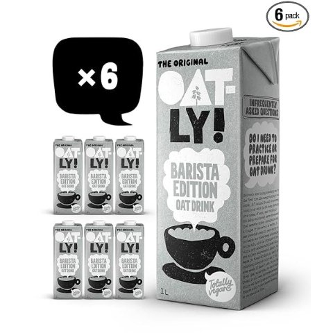 订阅好价+4件额外95折~燕麦拿铁自由了Oatly Barista 燕麦奶 1L*6盒