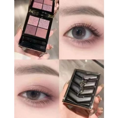 YSL Beauty温柔细闪！粉紫豆沙+烟棕玫瑰 低饱和不挑皮皮革眼影#400 