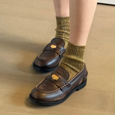 皮革乐福鞋