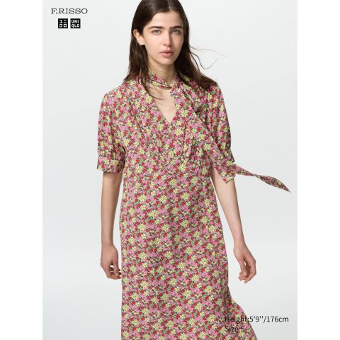 x F.RISSO 联名系带印花裙