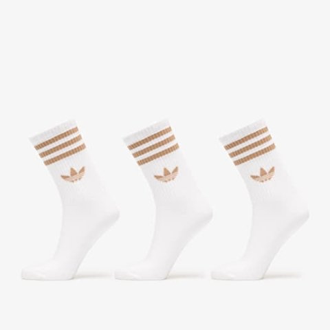 adidas 3-Stripes 中筒袜 3双 白色