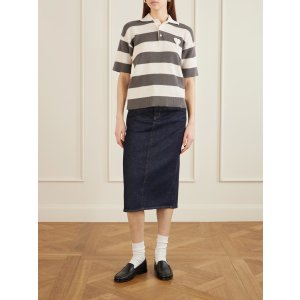 Ami Paris 爱心条纹Polo衫