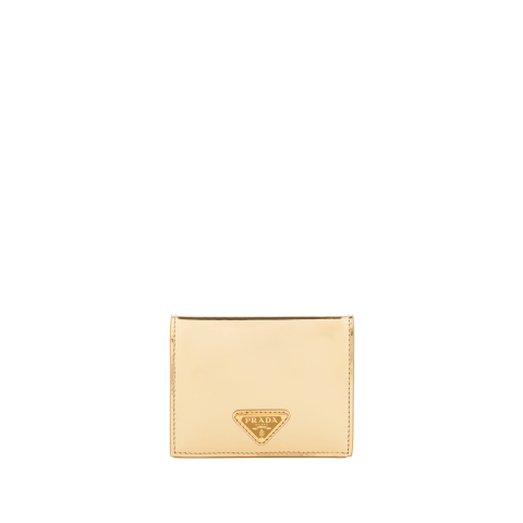 PRADA 皮革钱包 金色