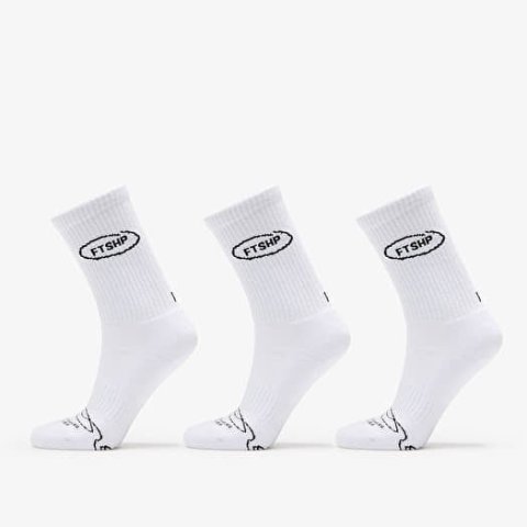 FOOTSHOP Basic 中筒袜 3双装 白色