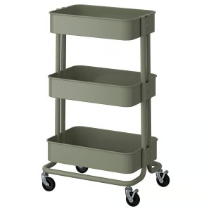 Ikea RASKOG 推车 灰绿色