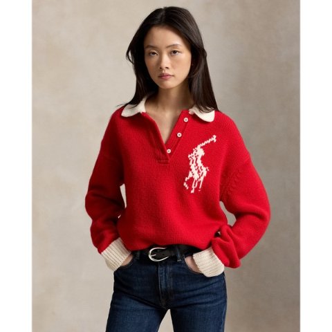 Ralph Lauren羊毛橄榄球衫 大马标