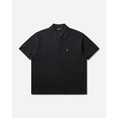 StussyStussy Classic Pique Polo 黑色珠地布