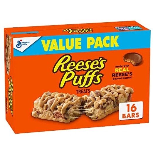 Reese's Puffs 花生酱可可口味早餐谷物棒16条