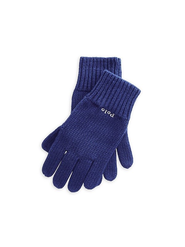 Boy's Logo Knit Gloves