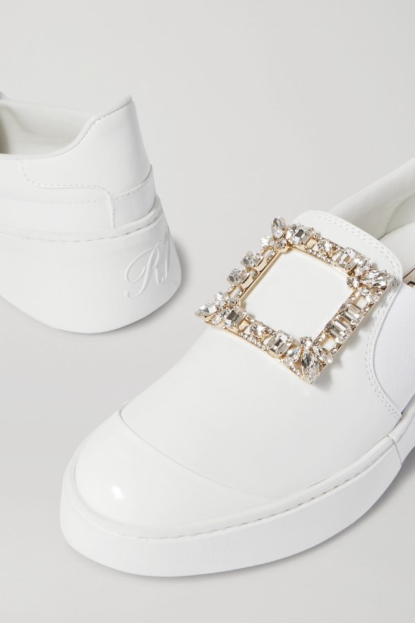 Viv Skate crystal-embellished leather slip-on sneakers