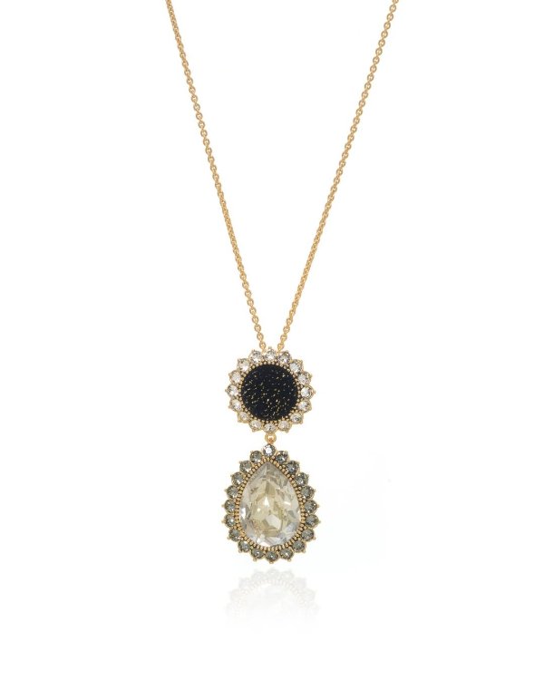 Millennium Gold Tone Velvet And Crystal Necklace 5484172
