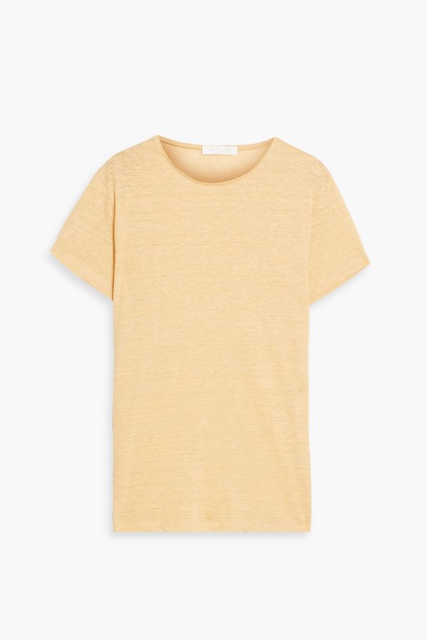 Melange linen-jersey T-shirt