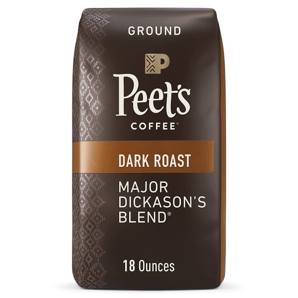 , Dark Roast Ground Coffee - Major Dickason's Blend 18 Ounce Bag, Packaging May Vary