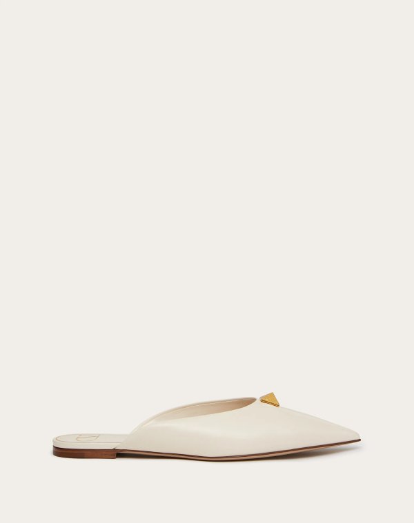 Roman Stud Flat Mule in calfskin for Woman | Valentino Online Boutique