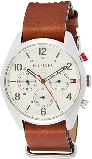 Hilfiger Men's 1791188 Casual Sport Stainless Steel Watch with Brown Band