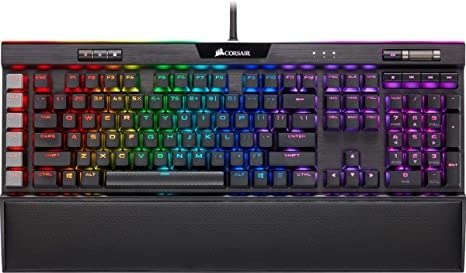K95 RGB Platinum XT Mechanical Gaming Keyboard, Backlit RGB LED, Cherry MX Speed RGB Silver, Black (CH-9127414-NA)
