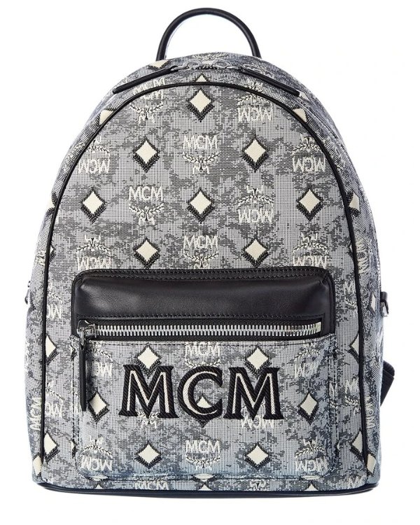 MCM Stark Vintage Jacquard Monogram Canvas & Leather Backpack