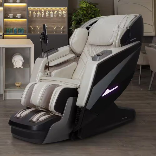 Theramedic LT Series 4D Massage Chair in Cream with Zero Gravity, Bluetooth Speakers, Heated Rollers and Calf Massager