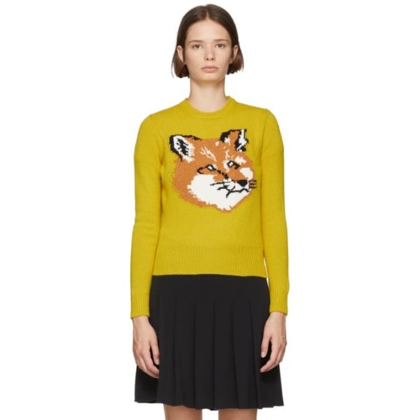Maison Kitsune - Yellow Fox Head Sweater