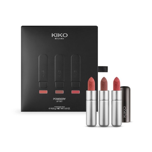 Make-up set: 3 powdery matte-finish lipsticks - Powder Power Lipstick Set - KIKO MILANO
