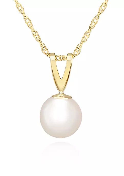 Freshwater Pearl Pendant in 14K Yellow Gold