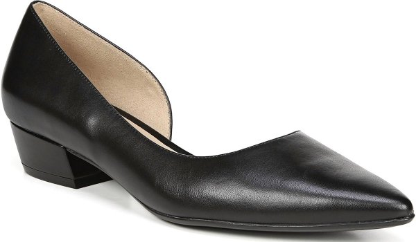 Belina in Black Leather Flats