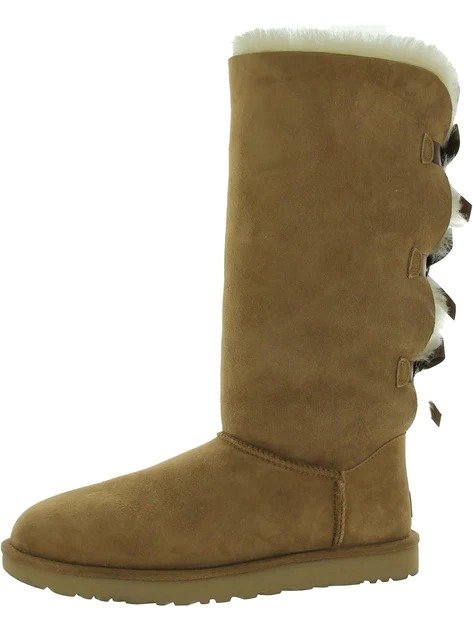 bailey bow ii tall womens suede pull on shearling boots