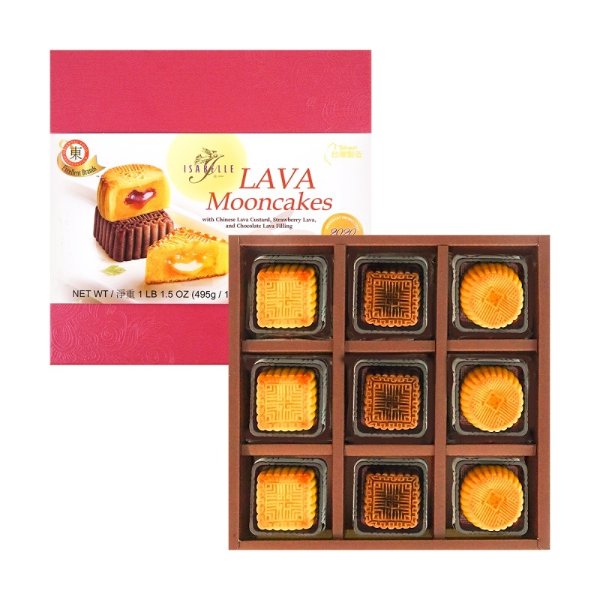 Chinese Custard Lava Mini Moon Cakes x 3 + Strawberry Lava Mini Moon Cakes x 3 + Chocolate Lava Mini Moon Cakes x 3