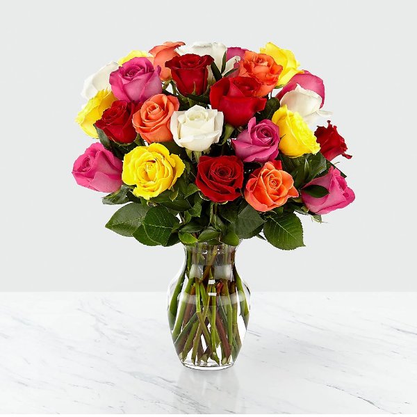Mixed Roses - VASE INCLUDED