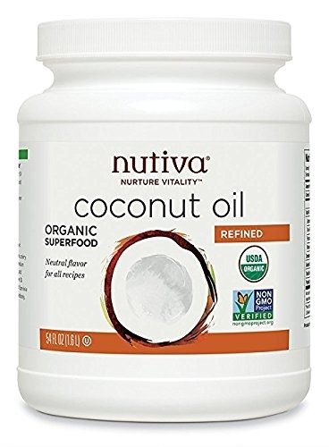 Organic, Neutral Tasting, Steam Refined Coconut Oil from non-GMO, Sustainably Farmed Coconuts, 54 Fluid Ounce,Pack of 1