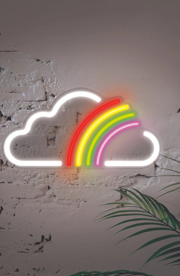 Acrylic Neon Cloud & Rainbow Sign