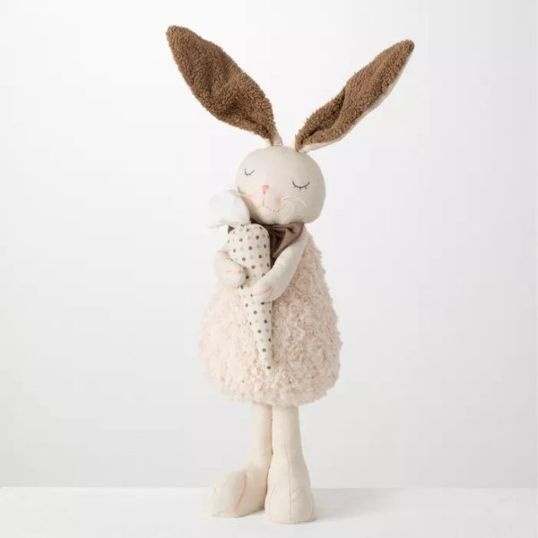 Standing Polyester Rabbit Figurine 27.5"H Brown