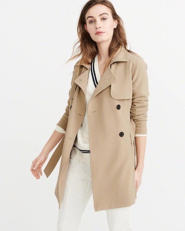 Womens Drapey Trench Coat | Womens A&F Club Exclusive Sale | Abercrombie.com