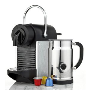 Nespresso C60/D60 Espresso Maker, Pixie Bundle with Aeroccino milk frother Aluminum