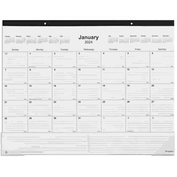 2024 Staples 22" x 17" Desk Pad Calendar