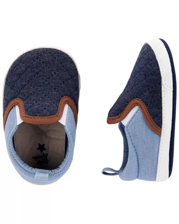 Quilted Colorblock Slip-on Baby Shoes