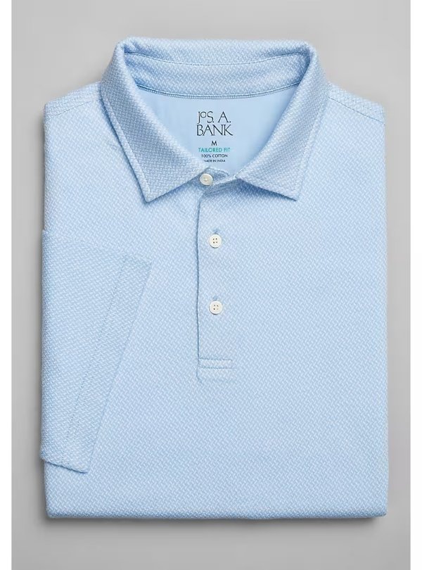 Jos. A. Bank Tailored Fit Textured Weave Polo - Big & Tall CLEARANCE - All Clearance | Jos A Bank